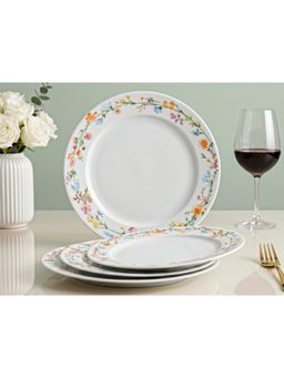 BODHI HOUSE - Floral Vine Porcelain Quarter Plates Microwave Safe (Pack of 4)