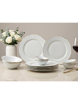 BODHI HOUSE - Gold Rim Porcelain Plates & Bowls - White