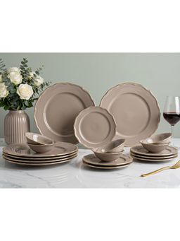BODHI HOUSE - Gold Rim Porcelain Plates & Bowls - Thunder Grey
