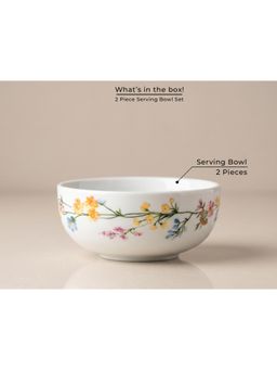 BODHI HOUSE - Floral Vine Porcelain Serving Bowls Microwave Safe (Pack of 2)