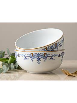 BODHI HOUSE - Royal Crest Porcelain Serving Bowls Microwave Safe (Pack of 2)