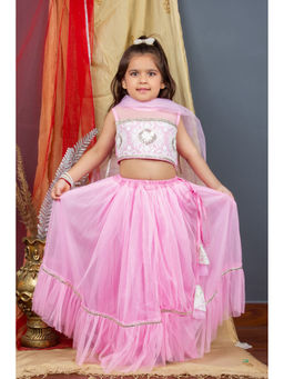 Bella Moda - Girls Ready To Wear Lehenga & Blouse With Dupatta Pink (Set of 3)