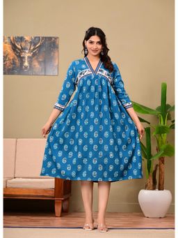 Gahan - Women Floral Printed A-Line Mid Dress