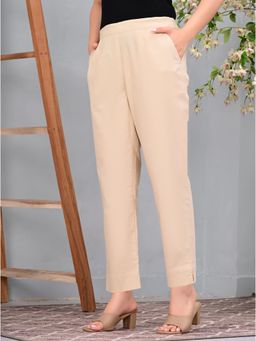 Gahan - Women Cream Straight Fit Pants