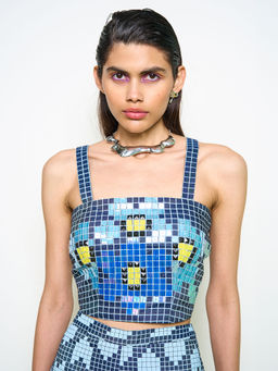 POOJA RAJGARHIA GUPTA - Blue Denim Wilding Crop Top