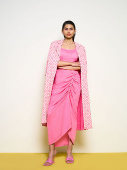 POOJA RAJGARHIA GUPTA - Pink Honeycomb Overcoat