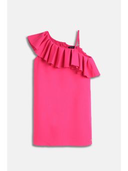 Allen Solly - Girls Pink Solid Casual Dress