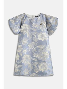 Allen Solly - Girls Light Blue Floral Print Casual Dress
