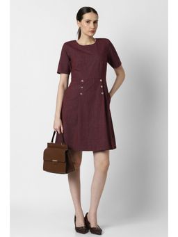 Van Heusen - Women Wine Solid Formal Dress