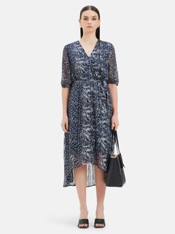 Kazo - Printed Midi Dress with Belt (Set of 2)