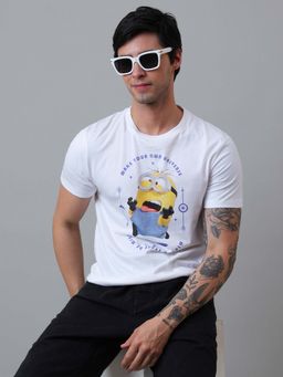 Free Authority - Minions Printed White Tshirt for Men