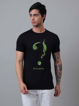 Free Authority - Official DC Comics The Batman Graphic Printed Cotton Black Tshirt For Men