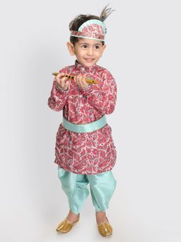 Vastramay - Boys Base Pink & Mint Kurta & Dhoti (Set of 2)