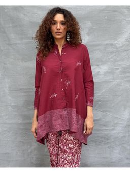 Chidiyaa - Chirp Of Dawn Maroon Cotton Top