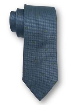 The Tie Hub - Men Blue Silk Polka Dots Neck Tie