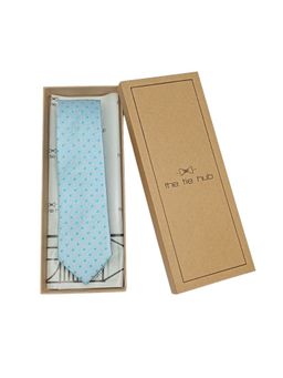 The Tie Hub - Men Blue Silk Polka Dots Neck Tie