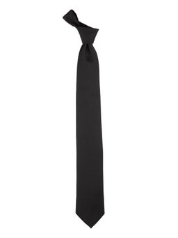 The Tie Hub - Men Black Silk Textured Neck Tie