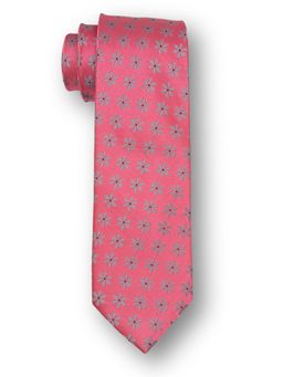 The Tie Hub - Men Pink Silk Floral Neck Tie