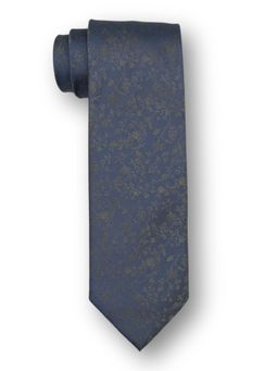 The Tie Hub - Men Navy Blue Silk Floral Neck Tie