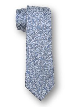 The Tie Hub - Men Blue Silk Floral Neck Tie