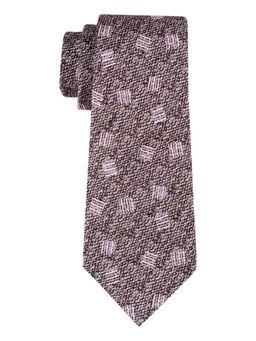 The Tie Hub - Men Brown Silk Geometric Neck Tie