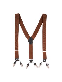 The Tie Hub - Men Brown Polyester Solid Suspender