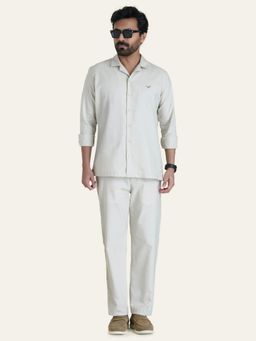Perch - Off White Linen Solid Co-Ord Set