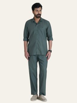 Perch - Green Linen Solid Co-Ord Set