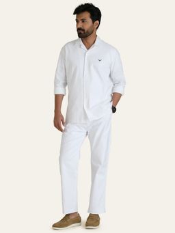 Perch - White Linen Solid Co-Ord Set