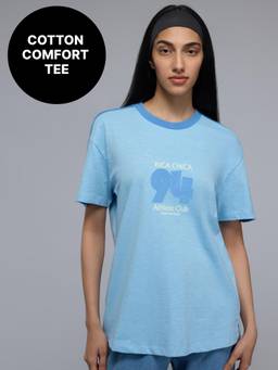 Kica - 100% Cotton Colorblock Graphic T-Shirt with Curved Hem For Workout to Weekend KIC035 Green