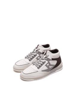 Rare Rabbit - Amur Hi Men Beige Brown Solid Lace-Up High-Top Sneakers