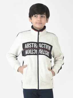 CRIMSOUNE CLUB - Boys Melange White Varsity Style Sweatshirt