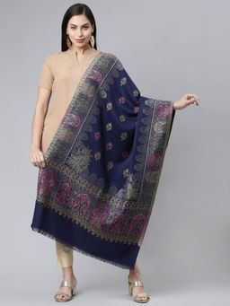 Pashmoda - Women Navy Blue Kaani Woollen Shawl