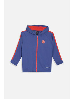 Allen Solly - Boys Blue Graphic Print Regular Fit Jacket