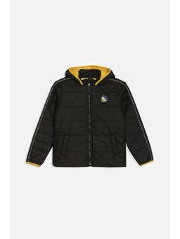 Allen Solly - Boys Black Solid Regular Fit Jacket