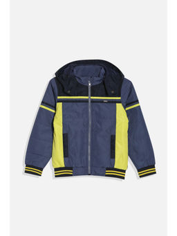 Allen Solly - Boys Navy Blue Colorblock Regular Fit Jacket