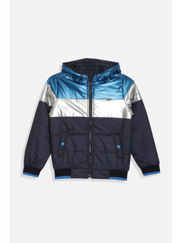 Allen Solly - Boys Navy Blue Colorblock Regular Fit Jacket