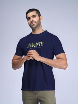 Aero Armour - Army Camo Navy Blue Graphic T-Shirt
