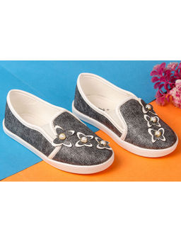 BOYZ N GALZ - Girls Black Embellished Ballerinas