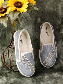 BOYZ N GALZ - Girls Blue Embellished Ballerinas