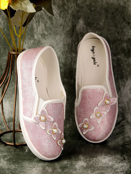 BOYZ N GALZ - Girls Pink Embellished Ballerinas