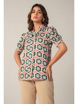 Twenty Dresses by Nykaa Fashion - Multicolor Printed Tie-Up Neck Slim Fit Shirt