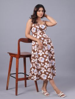 Twenty Dresses by Nykaa Fashion - June 9 Clothing Viscose Floral Flare Midi Dress for Women