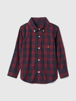 GAP - Red Boy's Relaxed Fit Button-Down Check Shirt