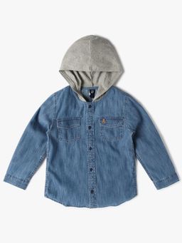 GAP - Blue Boy's Relaxed Fit Hooded Shirt