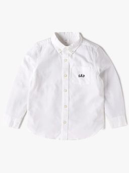 GAP - White Boy's Button-Down Collar Relaxed Fit Shirt