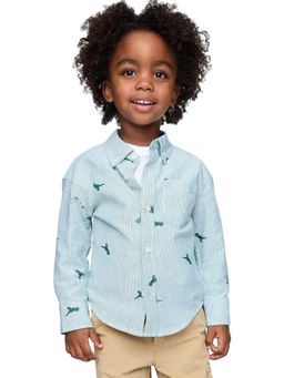 GAP - Blue Boy's Striped Relaxed Fit Full-Sleeve Oxford Shirt