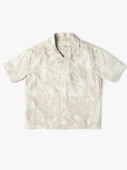 GAP - Beige Boy's Floral Print Relaxed Fit Shirt
