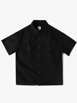 GAP - Black Boy's Spread Collar Half Sleeve Shirt