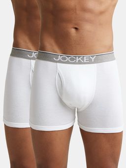 Jockey - 8009 Men Cotton Solid Boxer Brief - White (Pack of 2)